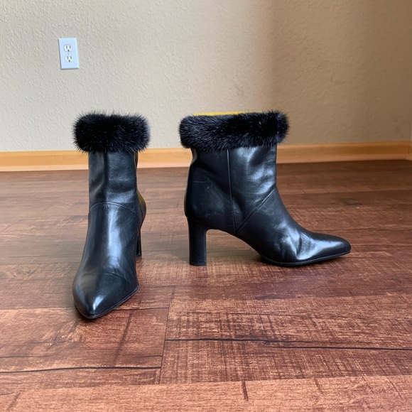 Alberto Zago soft leather fur tip 8M ankle hi boot